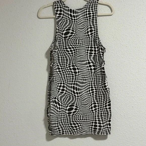 NWT Motel mini dress brown and white polka dots. size Medium has side cutouts. - Picture 5 of 11